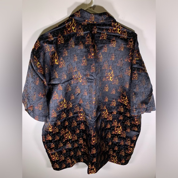 Y2K silk all over print button down shirt - Picture 6 of 7